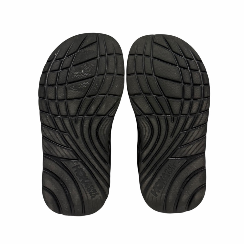Hoka Solid Black Leather Upper Flip Flops - image 5